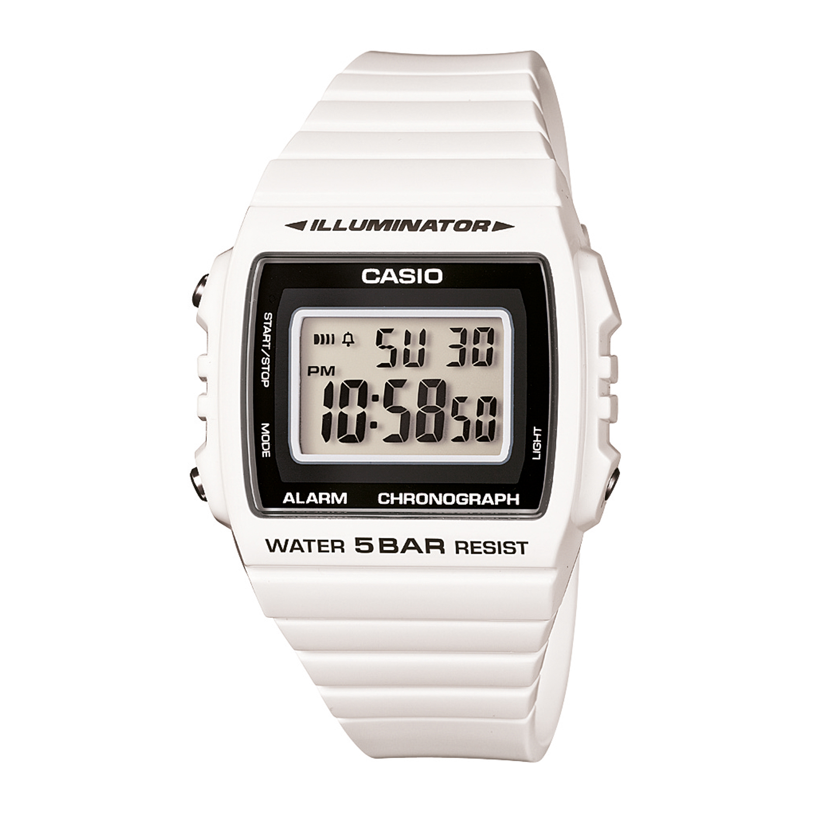 Reloj CASIO W-215H-7A Resina Juvenil Blanco