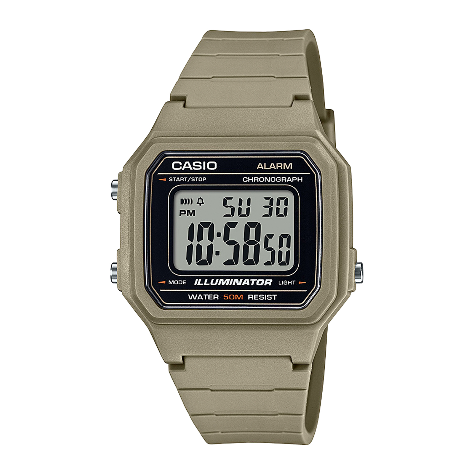 Reloj CASIO W-217H-5A Resina Hombre Beige