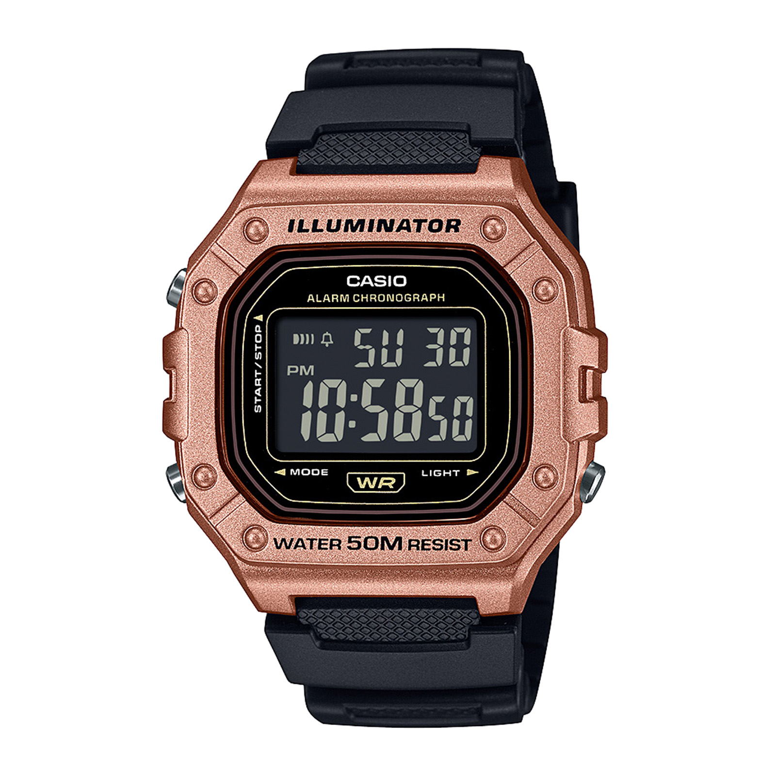 Reloj CASIO W-218HM-5B Resina Hombre Oro Rosa