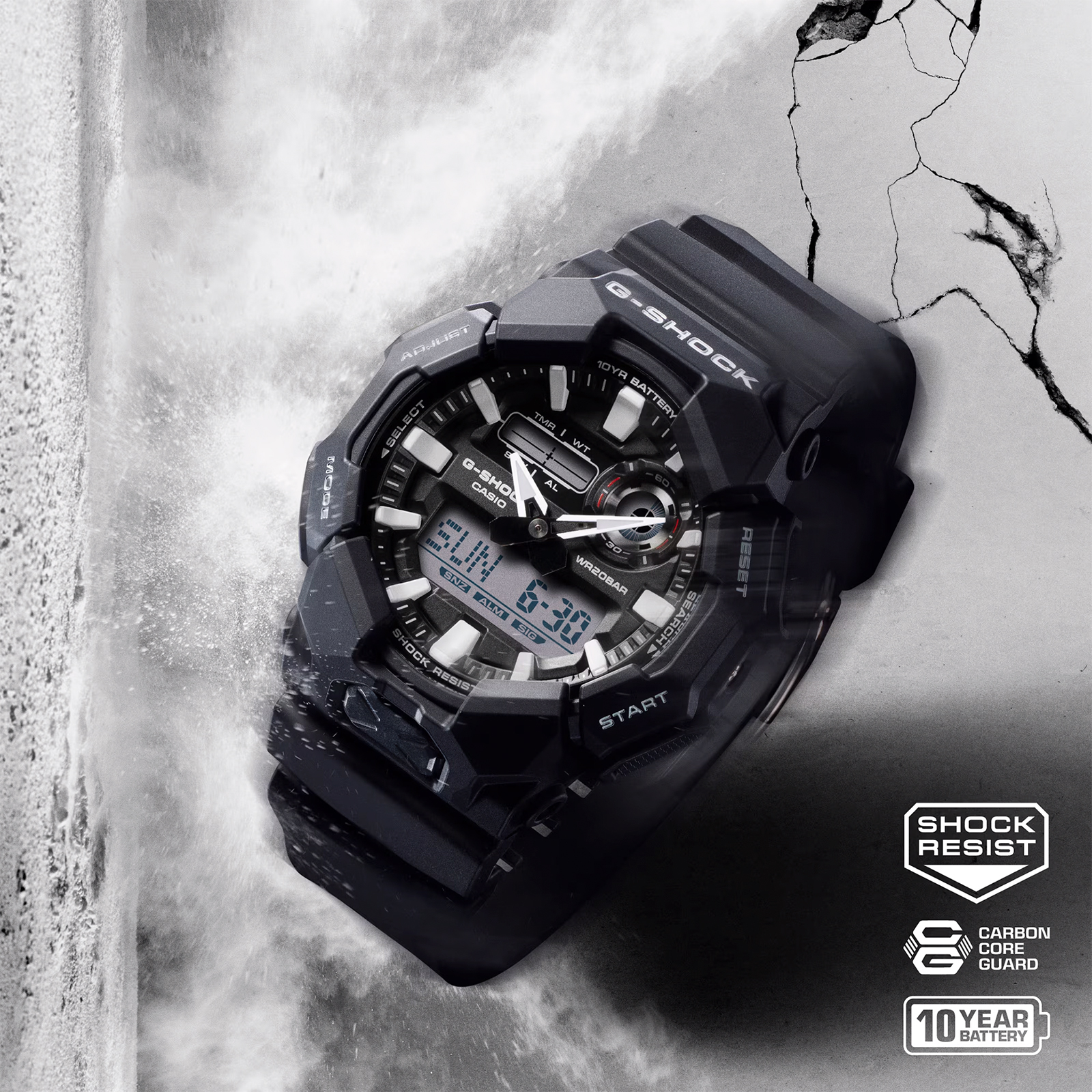 Reloj G-SHOCK GA-010-1A Carbono/Resina Hombre Negro