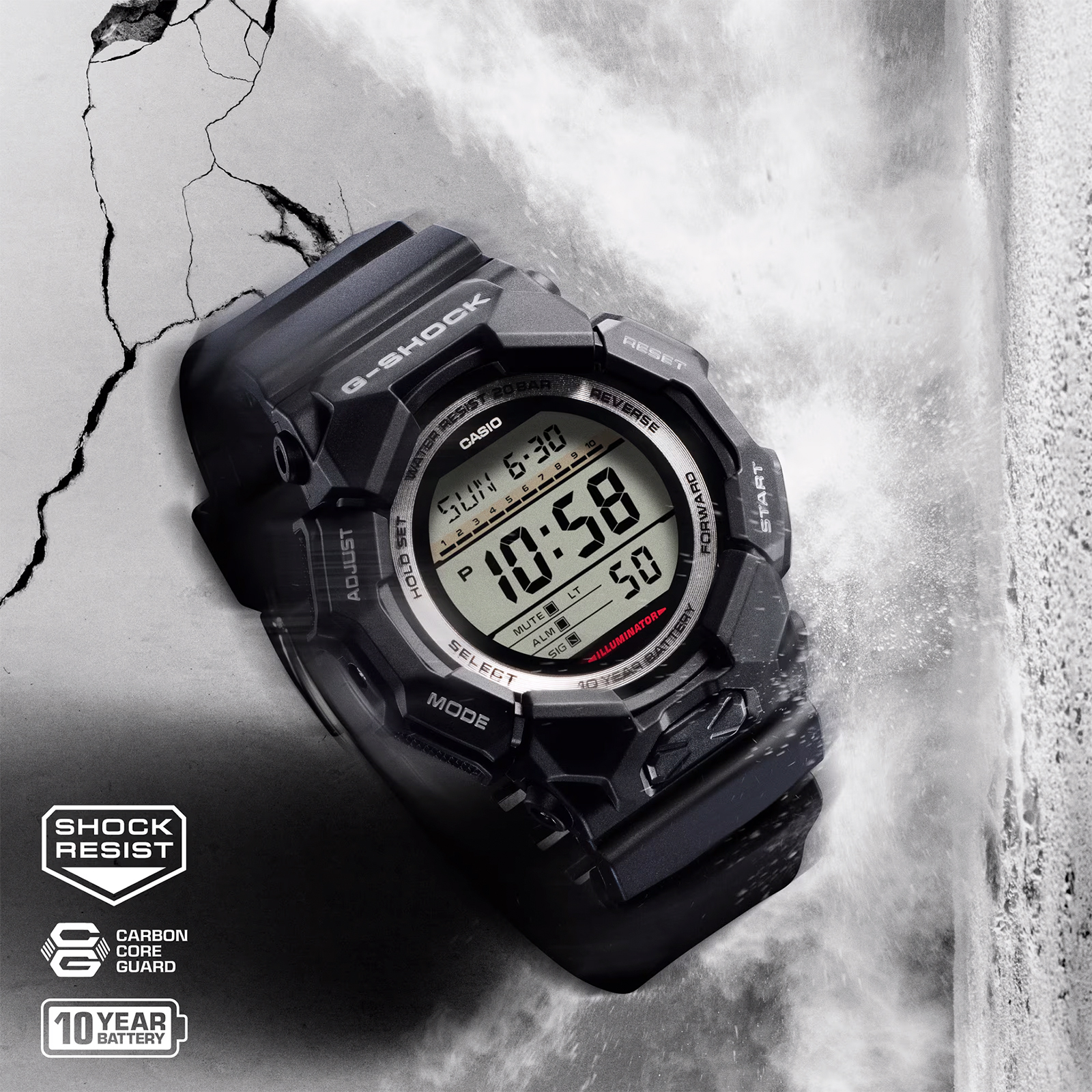 Reloj G-SHOCK GD-010-1D Carbono/Resina Hombre Negro